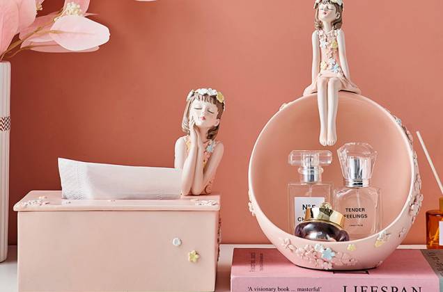 กล่องทิชชู่กล่อง+ใส่ของเอนกประสงค์งานเรซิ่่นนำเข้า