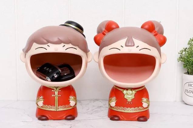 ตุ๊กตาเด็กน้อยจีนอ้าปากใส่ของเอนกประสงค์