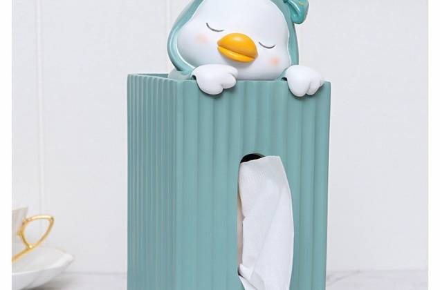 กล่องทิชชู่น้องเป็ด งานเรซิ่นนำเข้า